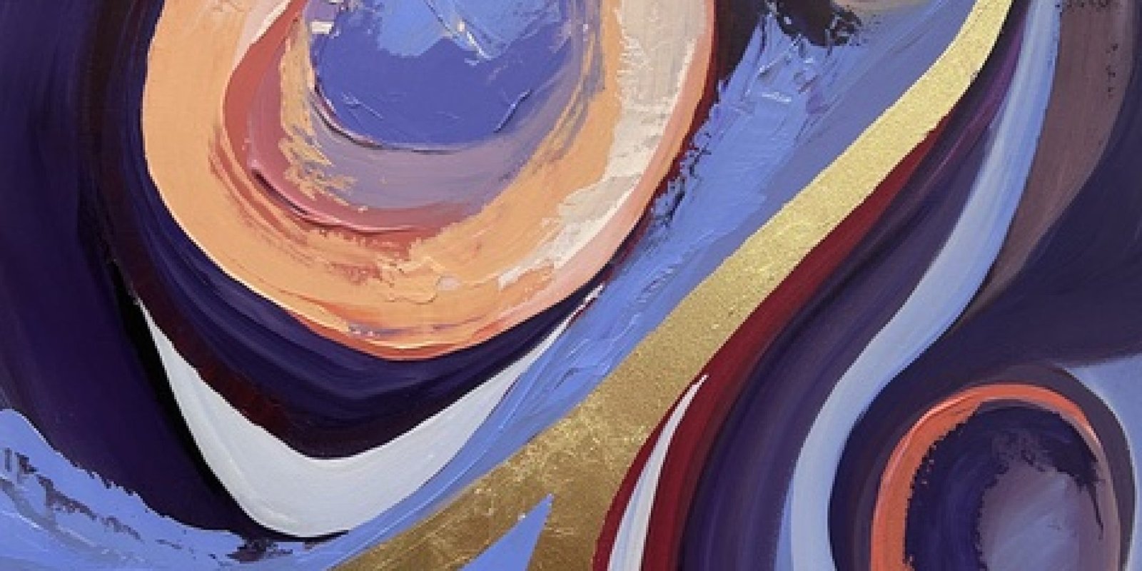 Magically Embraced, Acrylic and gold leaf on canvas, 48x36